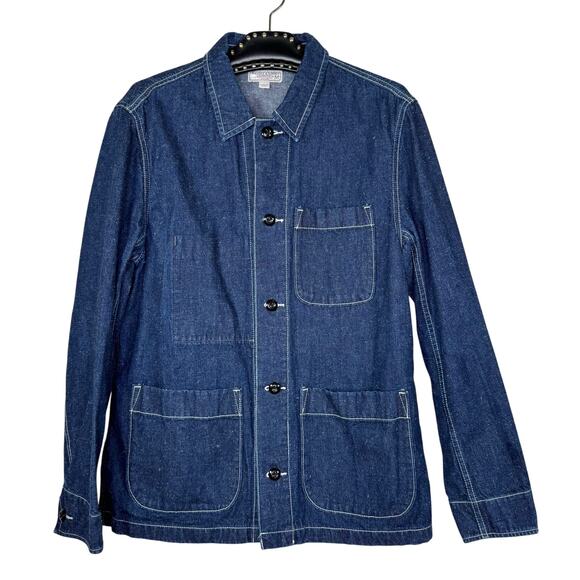 Wallace & Barnes Men's Denim Barn Coat Button Down Chore Jacket Medium - Picture 1 of 11